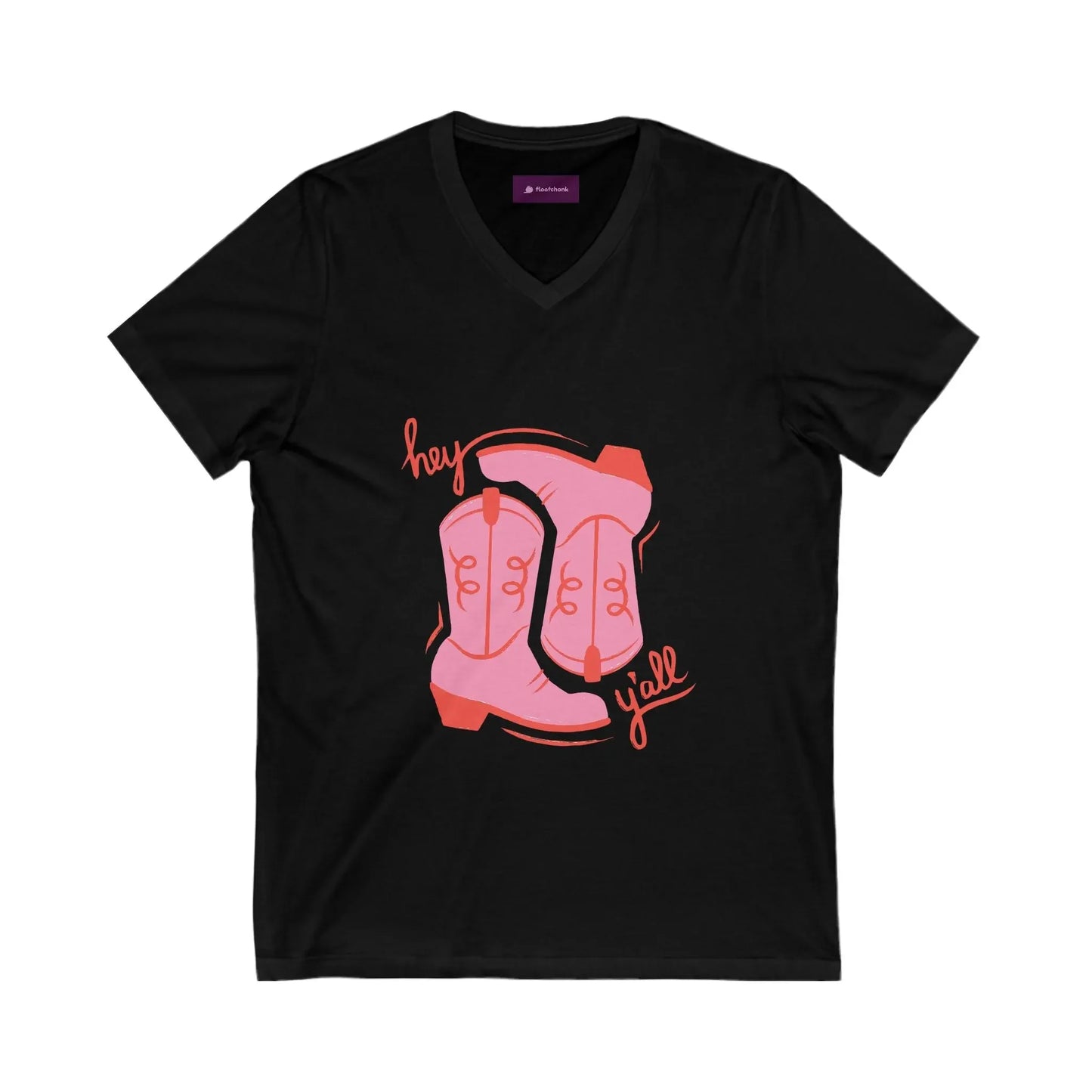 Cowboy Vibes V-Neck Tee, Country Fashion T-Shirt - FloofChonk