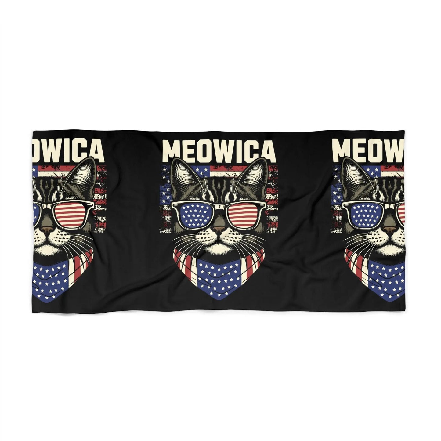 Beach Towel Meowica Cat Graphic - FloofChonk