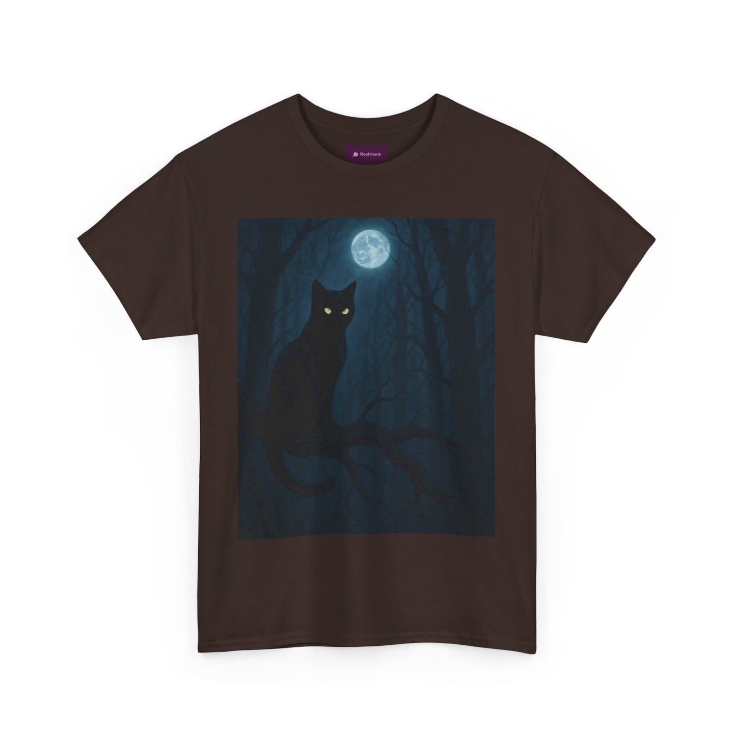 Mystical Cat Tee - Unique Gift for Halloween, Unisex Heavy Cotton Shirt, Cat Lovers, Spooky Style, Night Out, Halloween Shirt