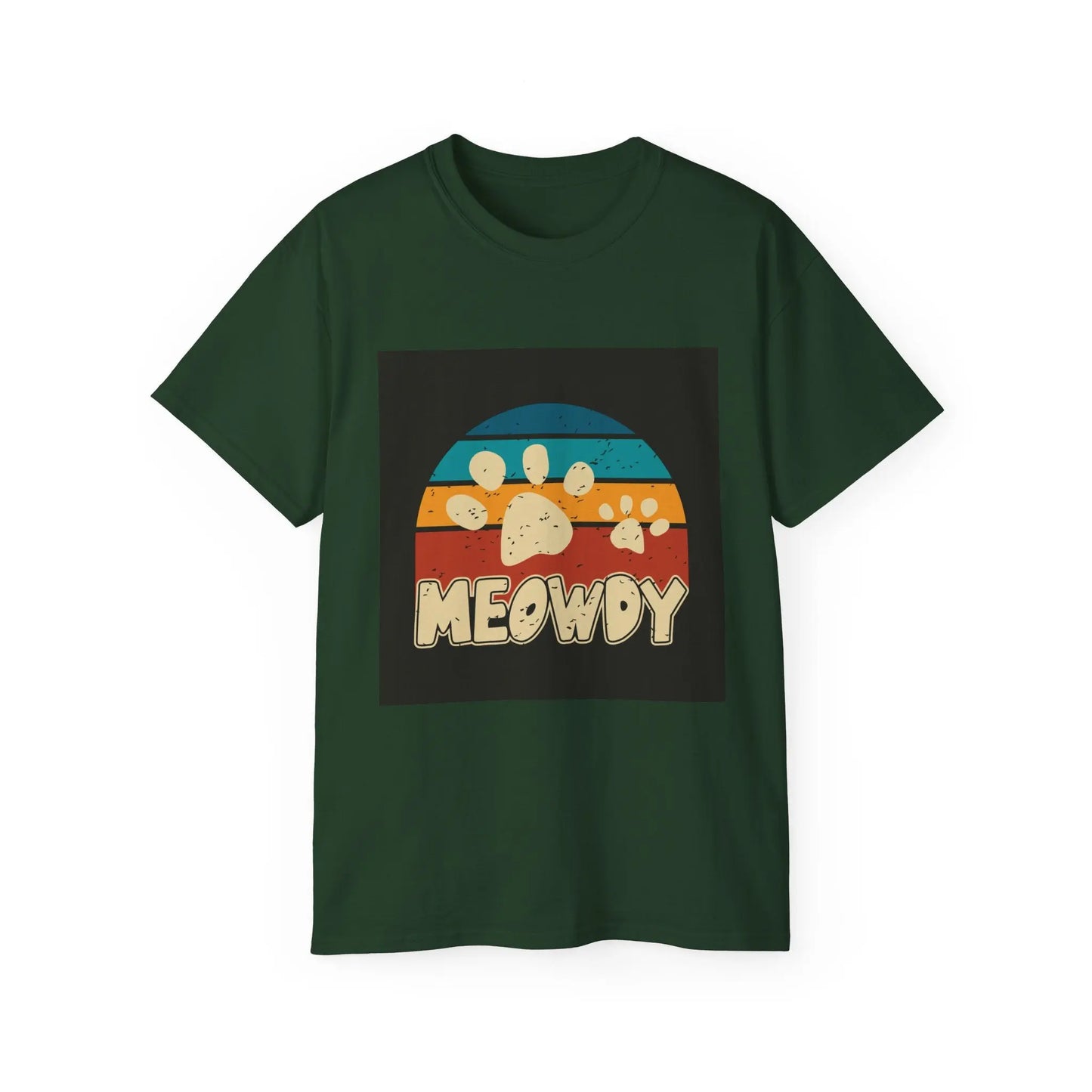 Cat Lover Tee, Retro Meowdy Paw Print Shirt, Unisex Gift for Cat Mom/Dad, Cute Animal Lover T-Shirt, Summer Outfit Apparel Printify