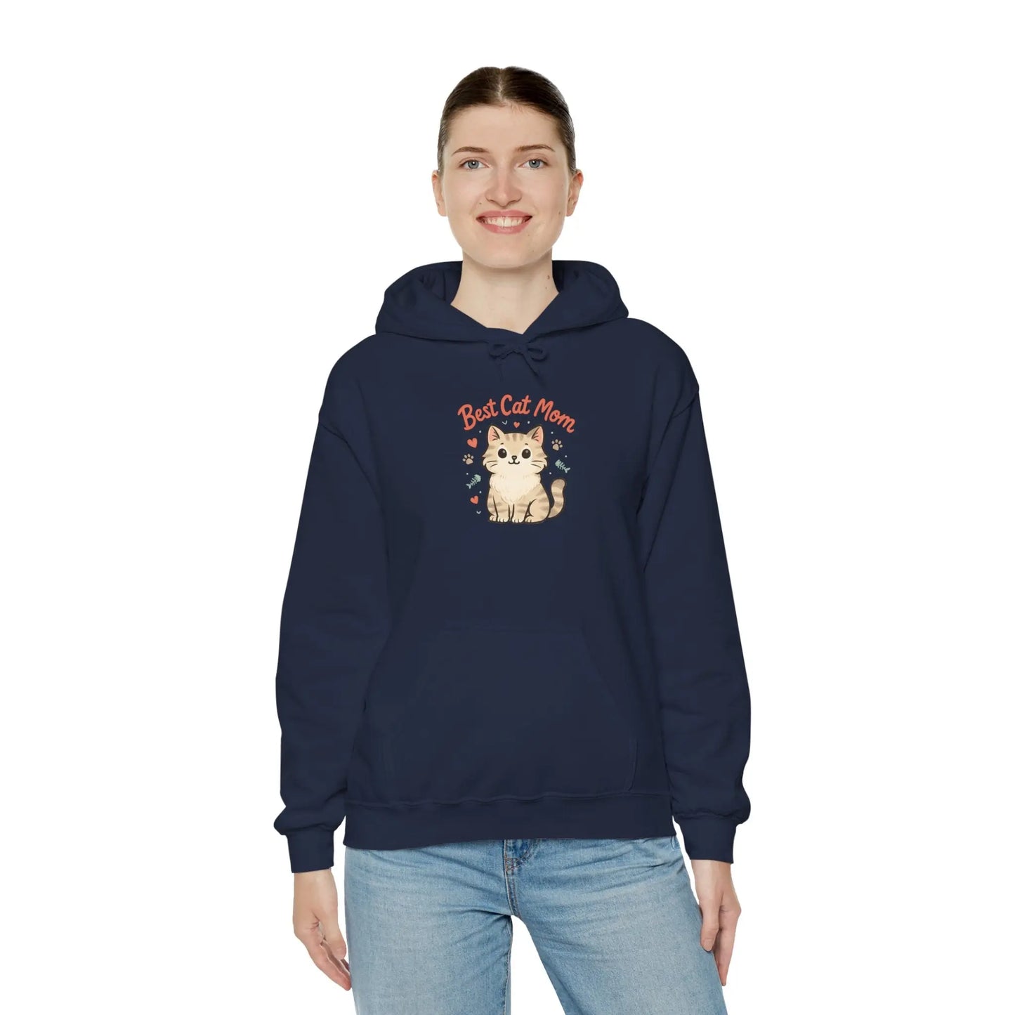Cute Cat Mom Hoodie, Best Cat Mom Sweatshirt, Gifts for Cat Lovers, Cozy Animal Sweatshirt, Unisex Cat Apparel Printify