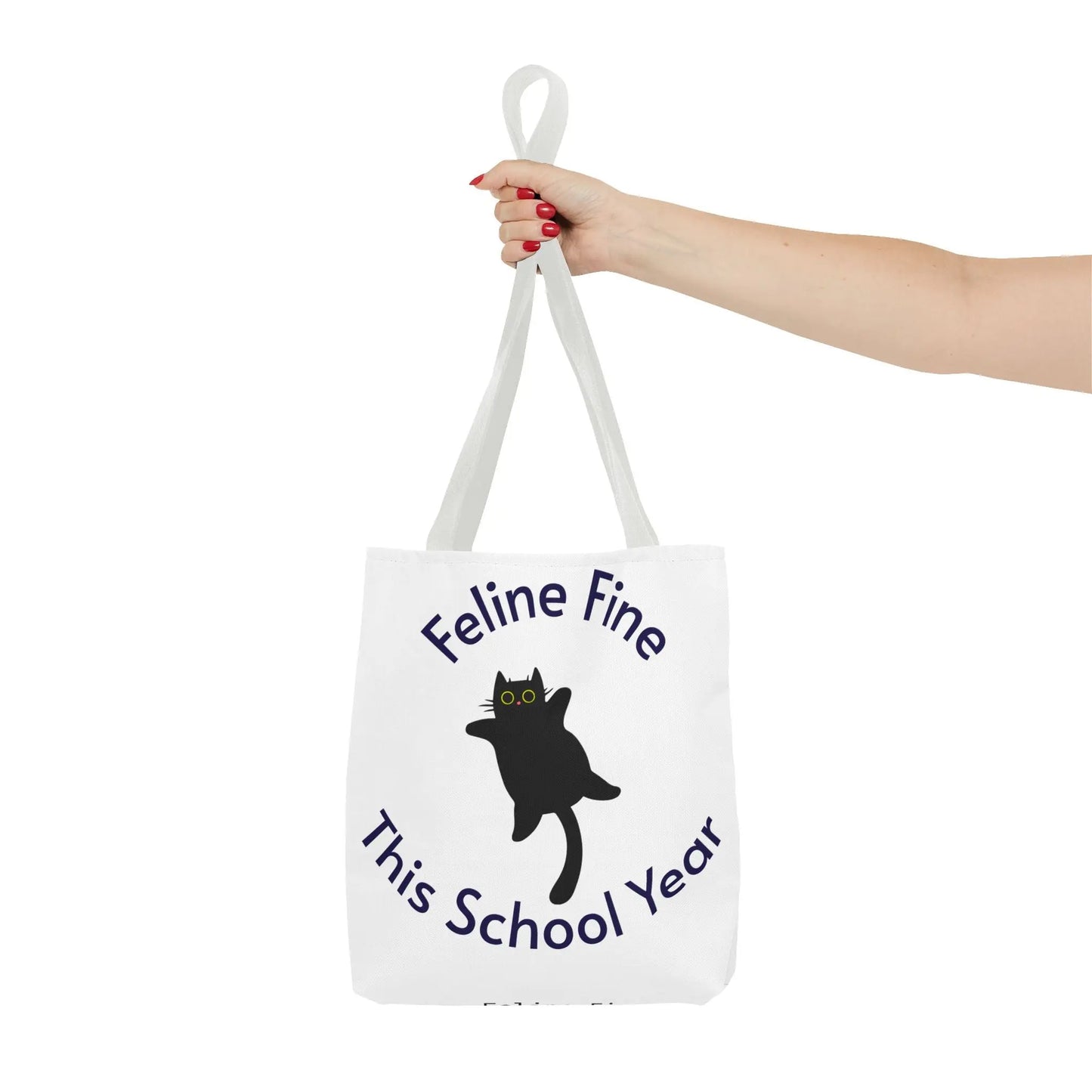 Teacher Tote Bag - Feline Fine This School Year Printify
