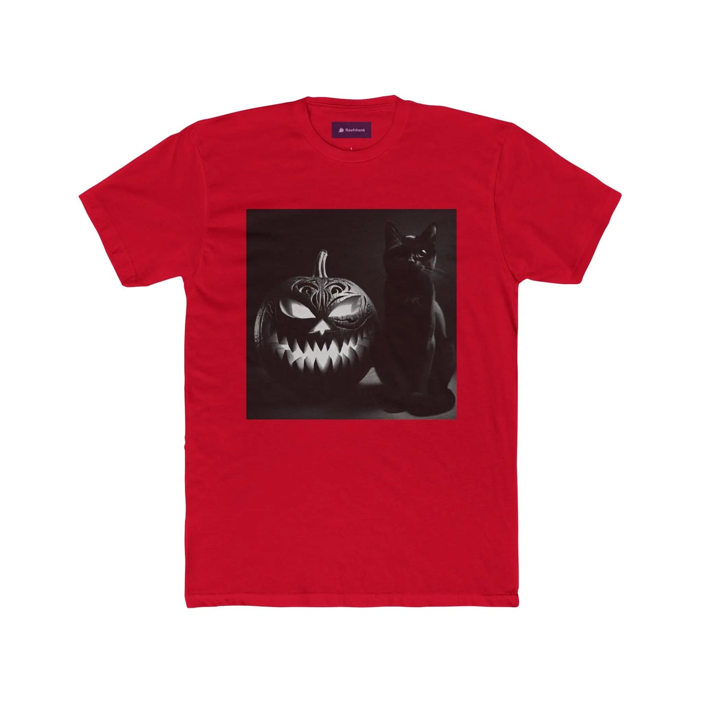 Halloween Cat & Pumpkin Unisex Tee - FloofChonk