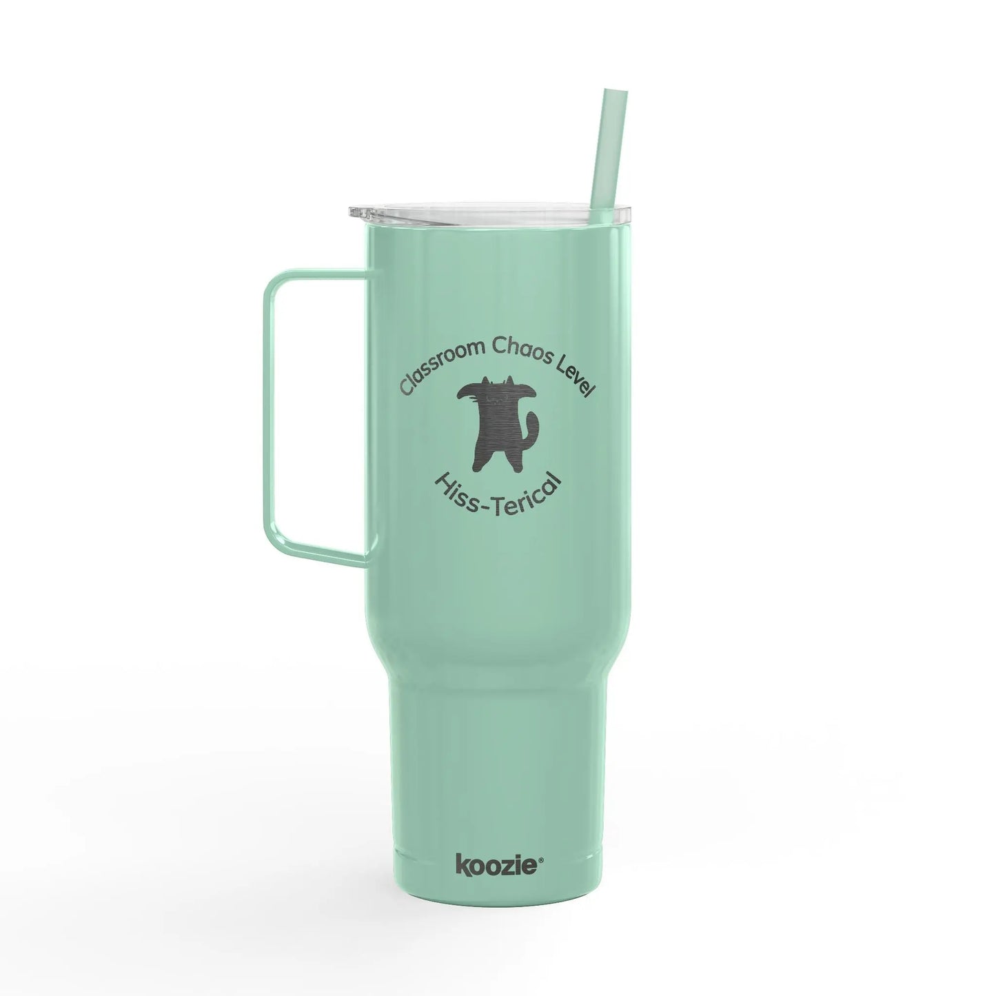 Classroom Chaos Level Hiss-terical 40 oz Insulated Tumbler for Teachers Printify