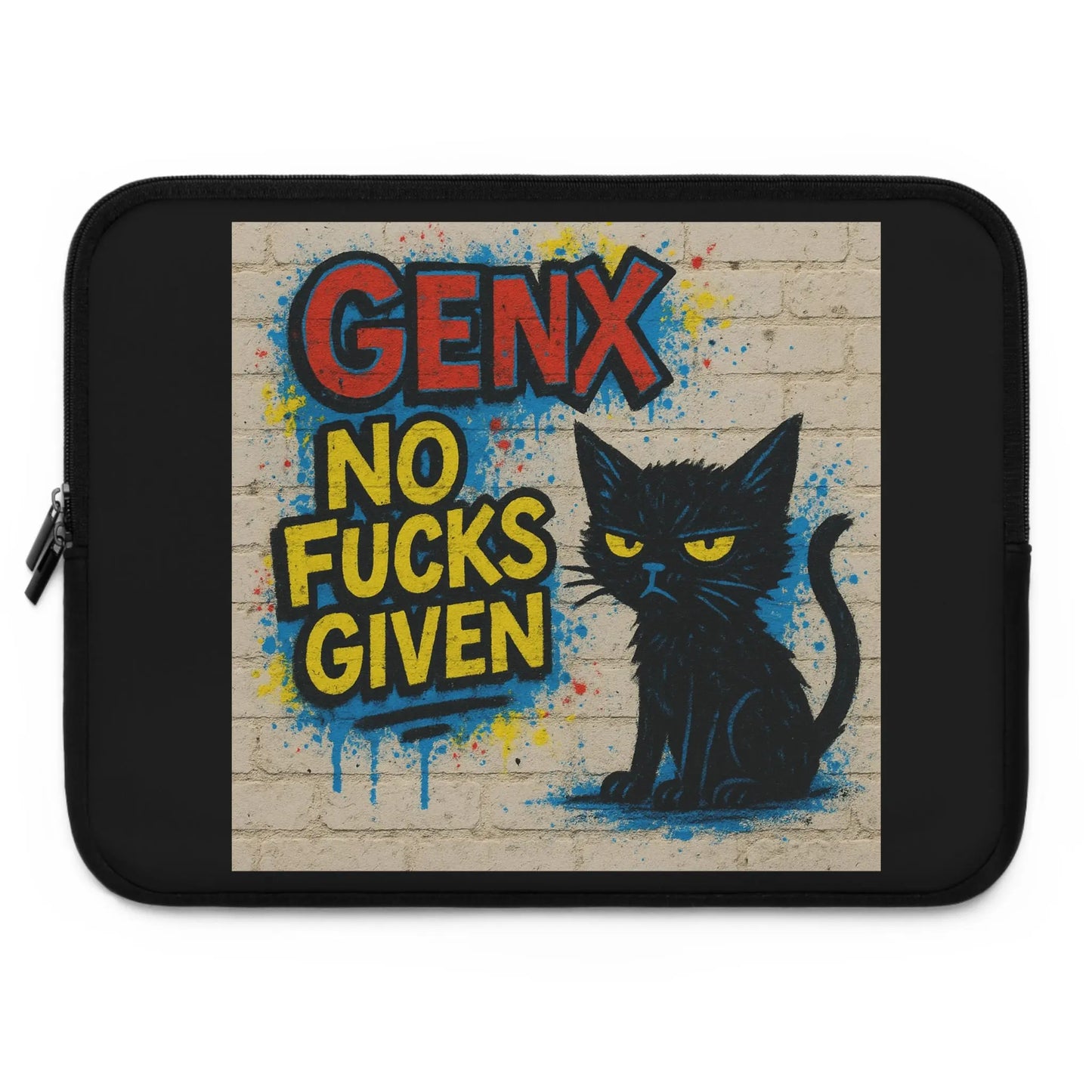 Graffiti Cat Laptop Sleeve Printify