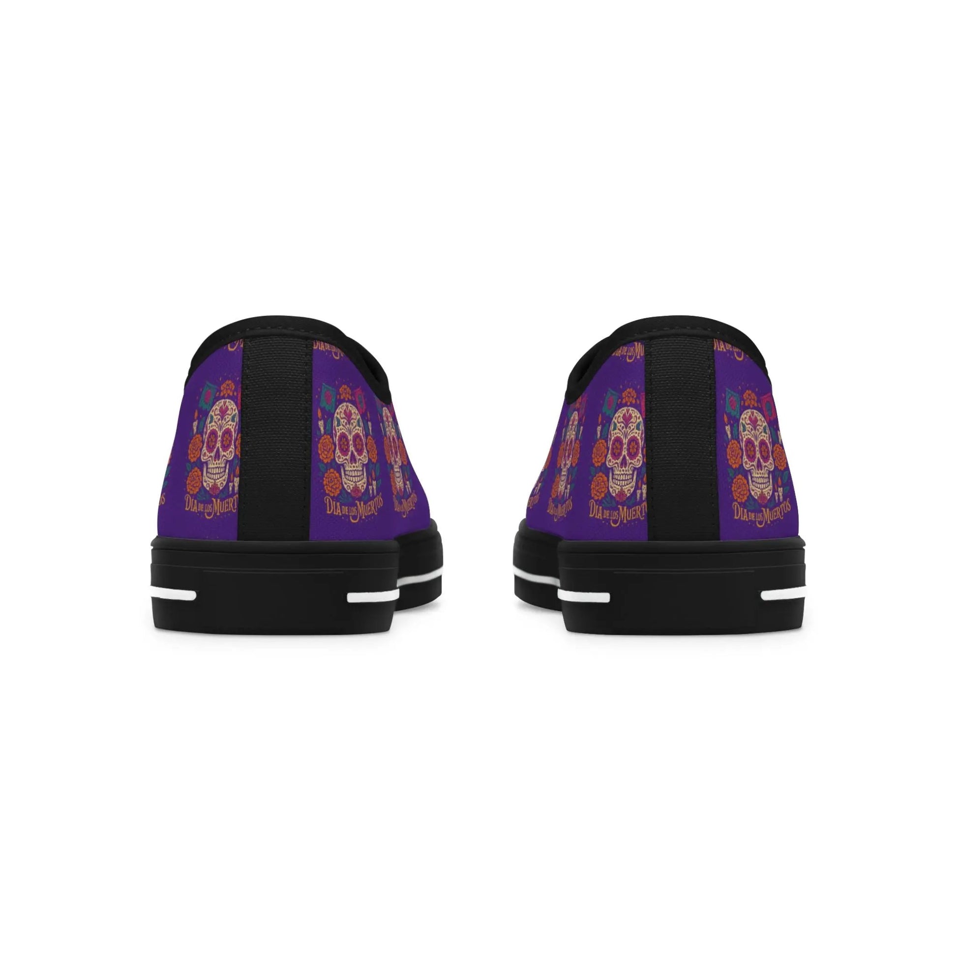 Colorful Skull Women's Low Top Sneakers | Boho Chic Style, Casual Footwear, Festival Fashion, Unique Gift Printify