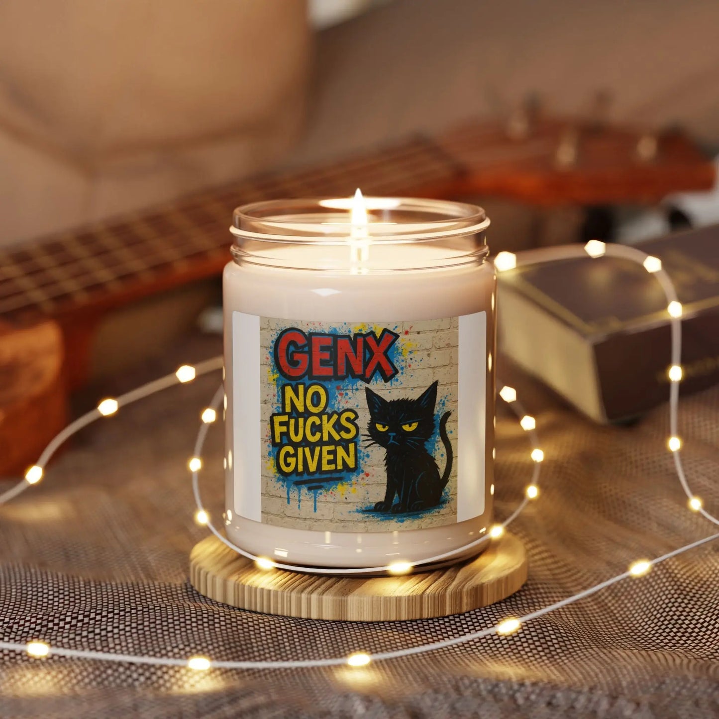 Soy Candle - No Fucks Given, Cat Lovers Gift Printify