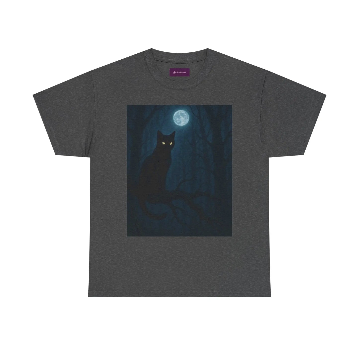 Mystical Cat Tee - Unique Gift for Halloween, Unisex Heavy Cotton Shirt, Cat Lovers, Spooky Style, Night Out, Halloween Shirt