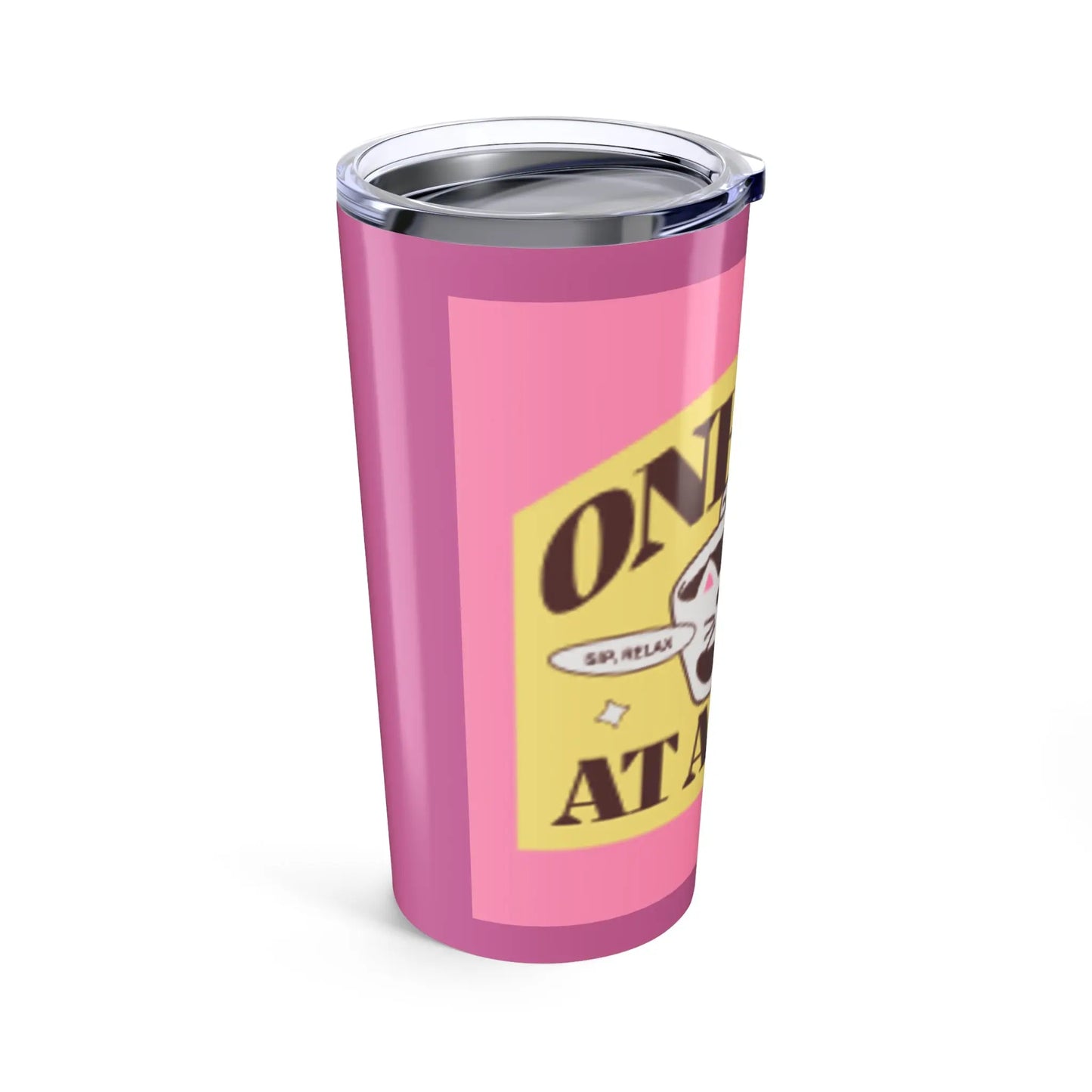 Cute Cat Design Tumbler - Insulated Travel Mug for Cat Lovers, Gift for Pet Owners, Pink Drinkware, Fun Birthday Present Printify