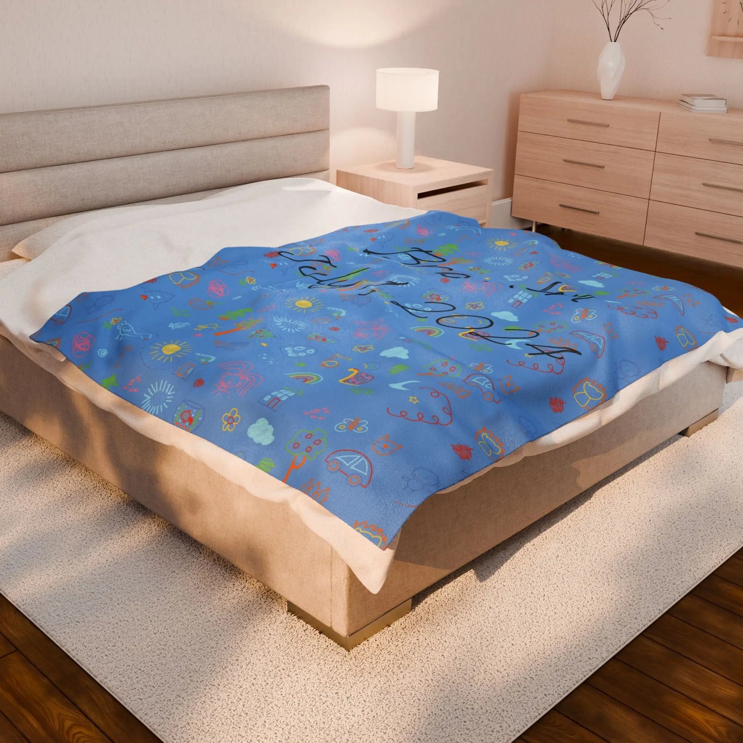 Personalized Velveteen Plush Blanket Printify
