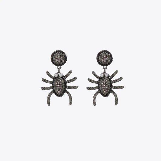Spider Rhinestone Alloy Earrings - FloofChonk
