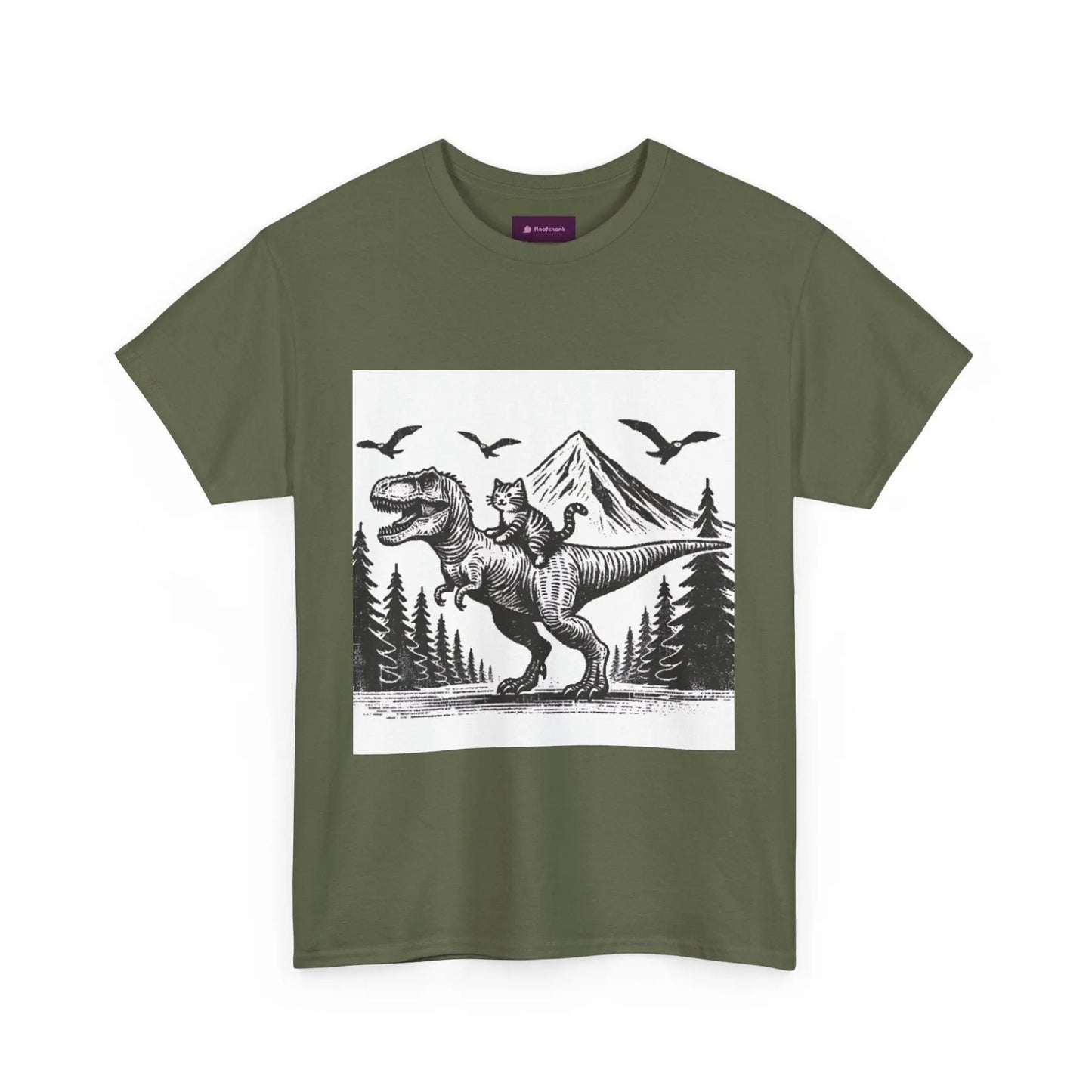 Dinosaur Cat Tee Printify