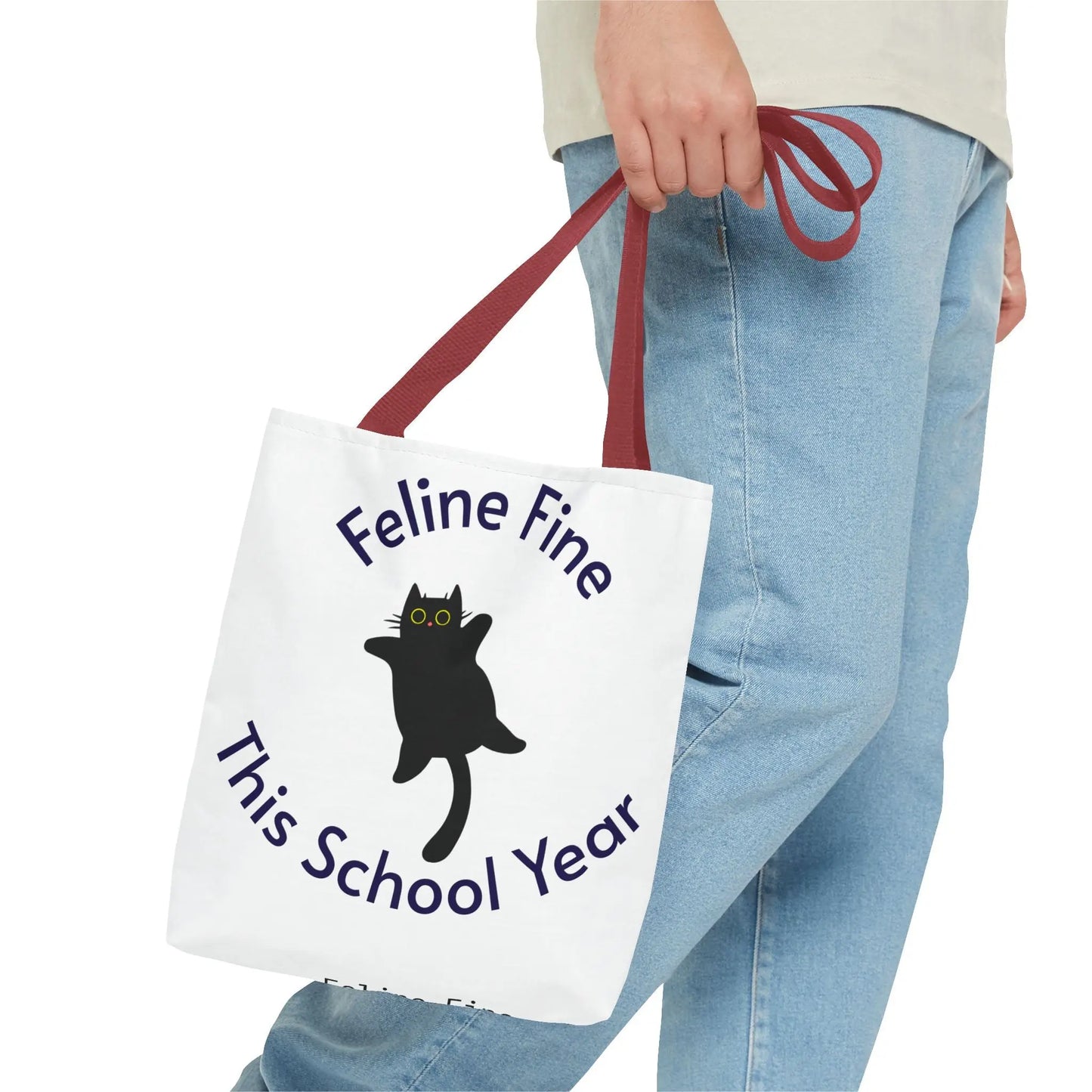 Teacher Tote Bag - Feline Fine This School Year Printify
