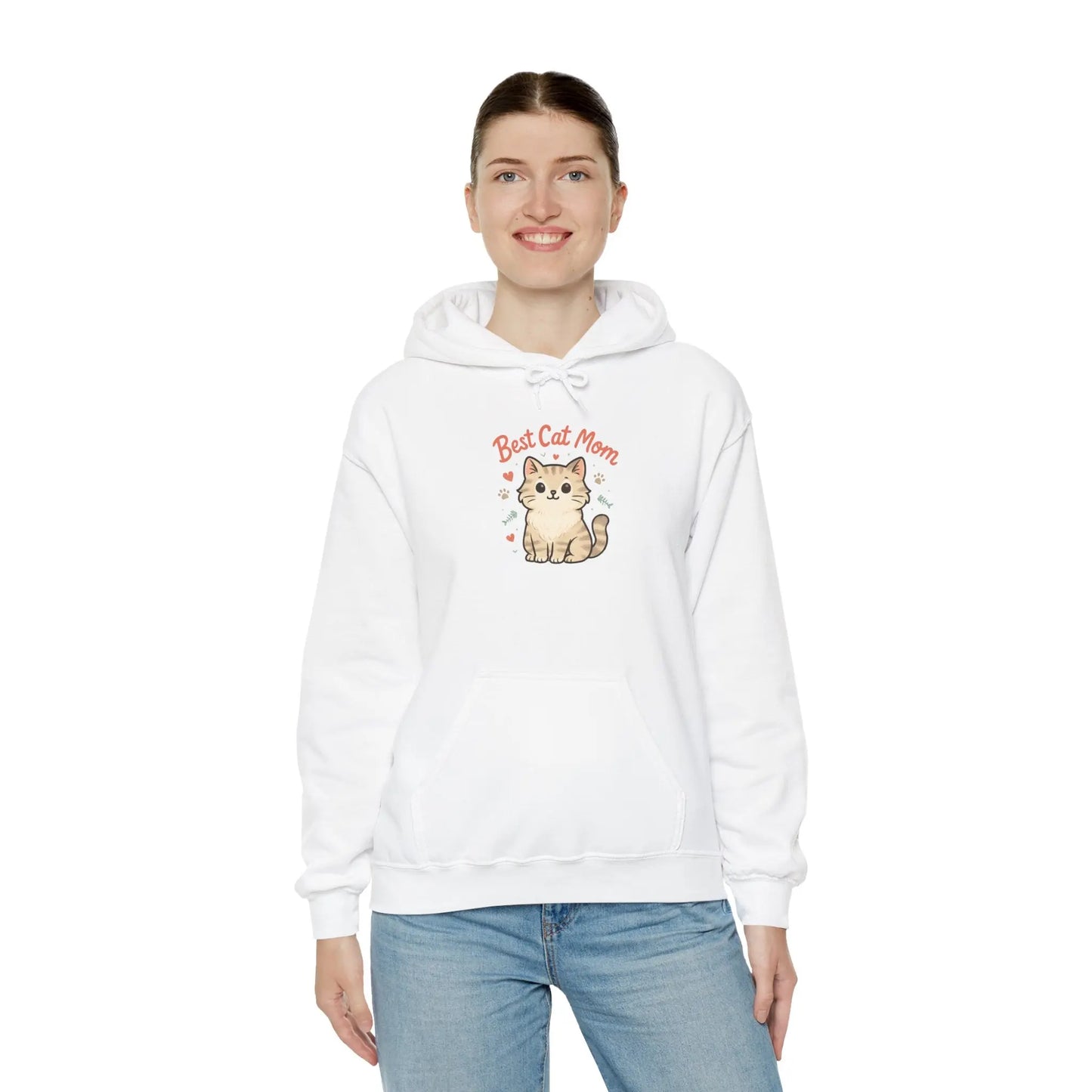 Cute Cat Mom Hoodie, Best Cat Mom Sweatshirt, Gifts for Cat Lovers, Cozy Animal Sweatshirt, Unisex Cat Apparel Printify
