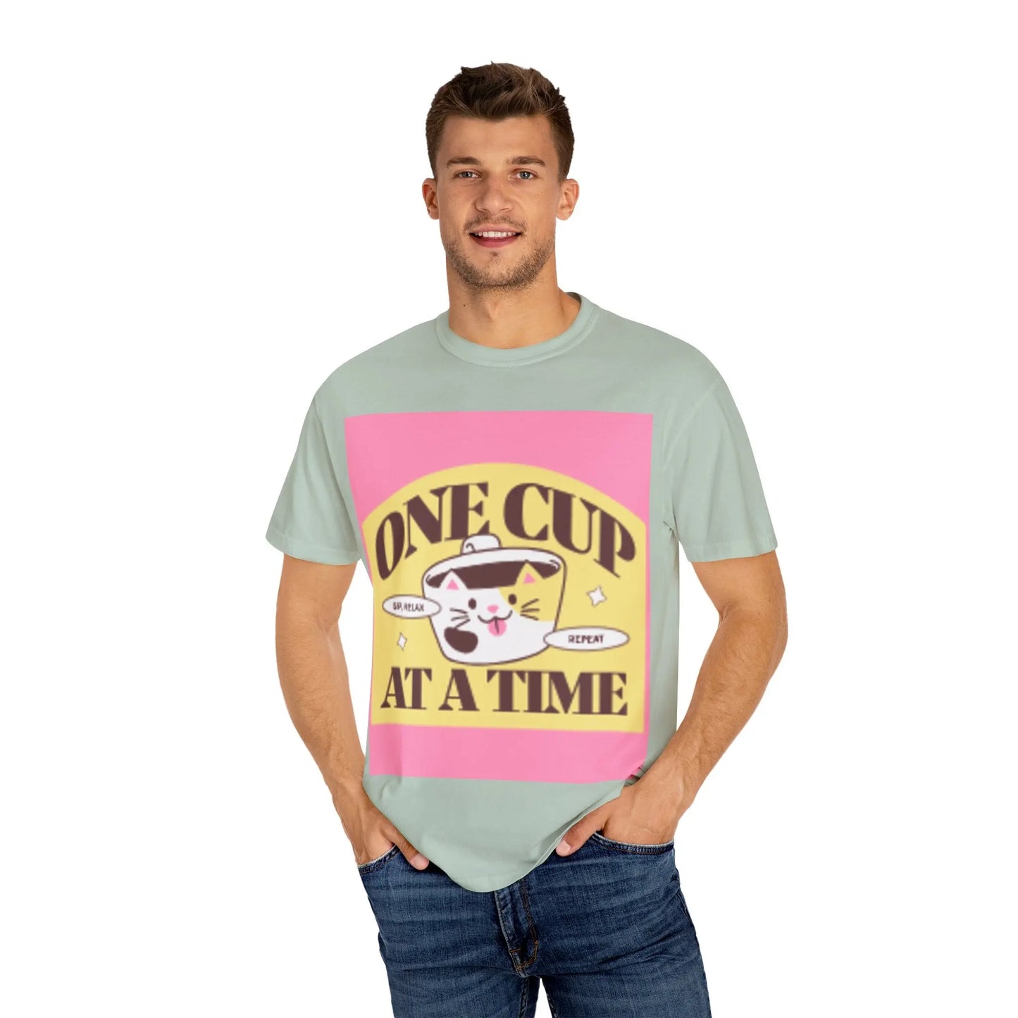 Cute Cat Retro Coffee T-Shirt, Funny Cat Lover Tee, Gift for Pet Owners, Coffee Addict Shirt, Unisex Funny Tee Printify