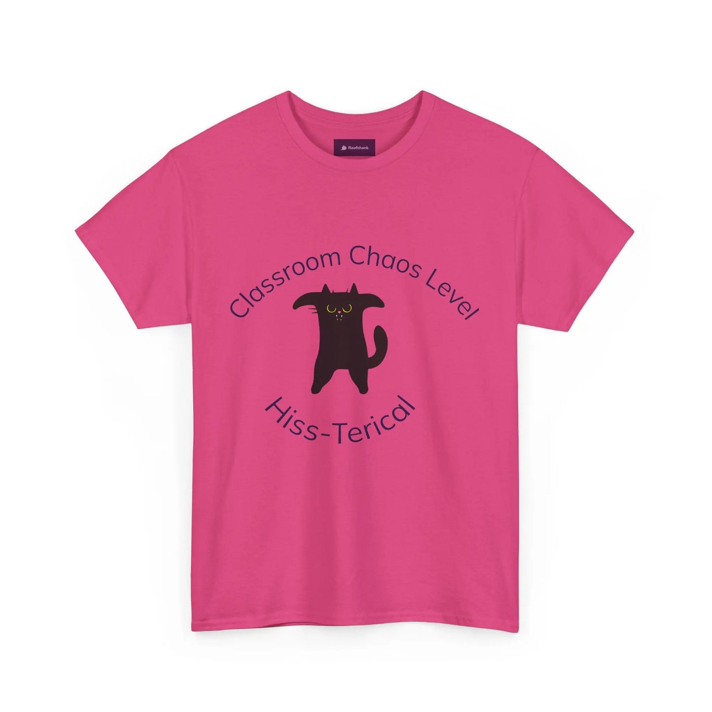 Classroom Chaos Cat Tee – Unisex Heavy Cotton Tee, Funny Cat Shirt, Gift for Cat Lovers, Teacher Humor Top, Hiss-Terical Cotton Tee Printify