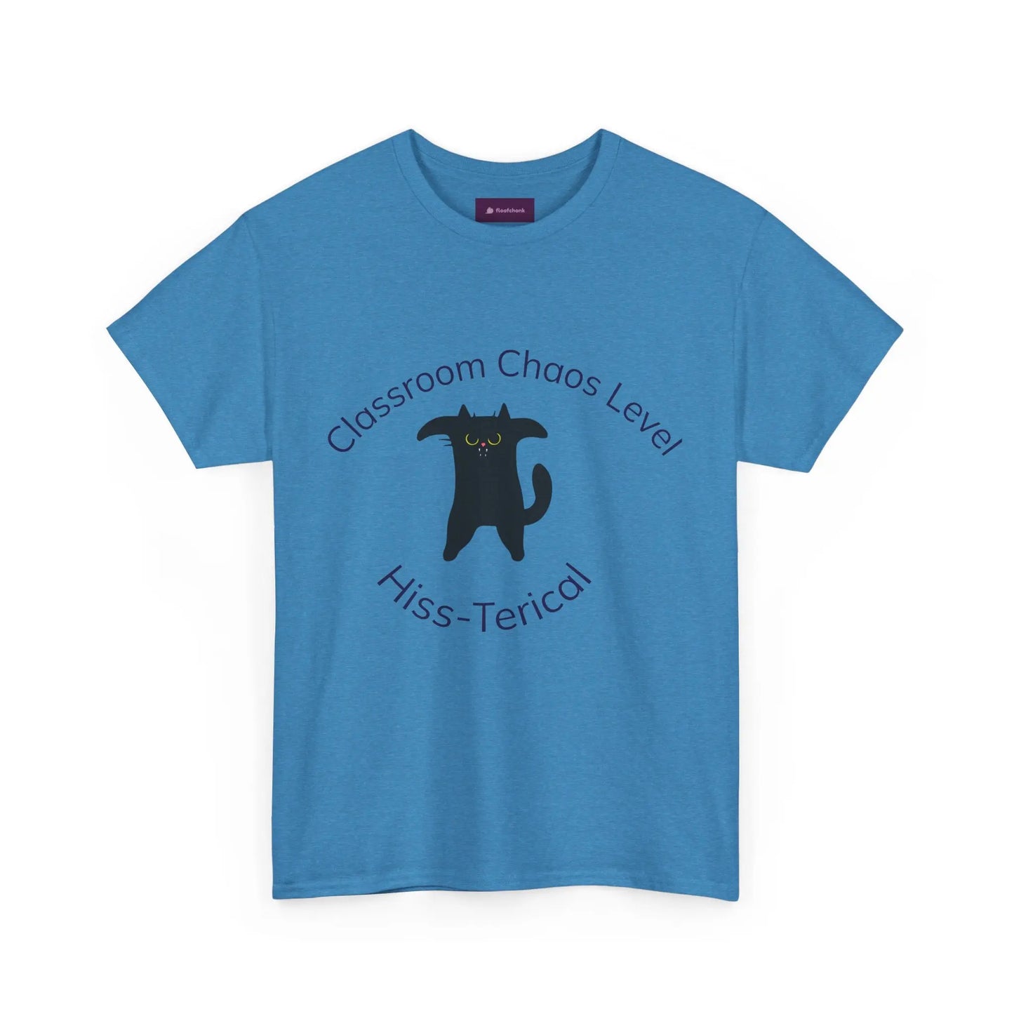 Classroom Chaos Cat Tee – Unisex Heavy Cotton Tee, Funny Cat Shirt, Gift for Cat Lovers, Teacher Humor Top, Hiss-Terical Cotton Tee Printify