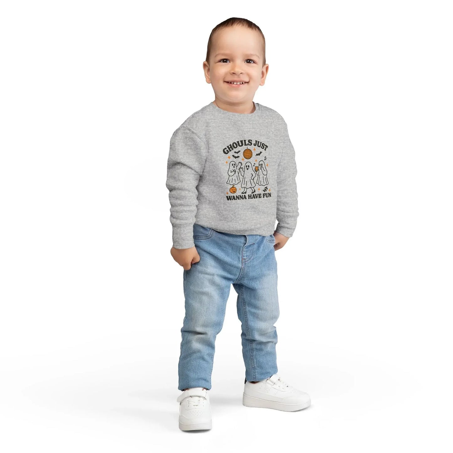 Toddler Ghostly Fun Sweatshirt - Cute Childrens Halloween Apparel - FloofChonk