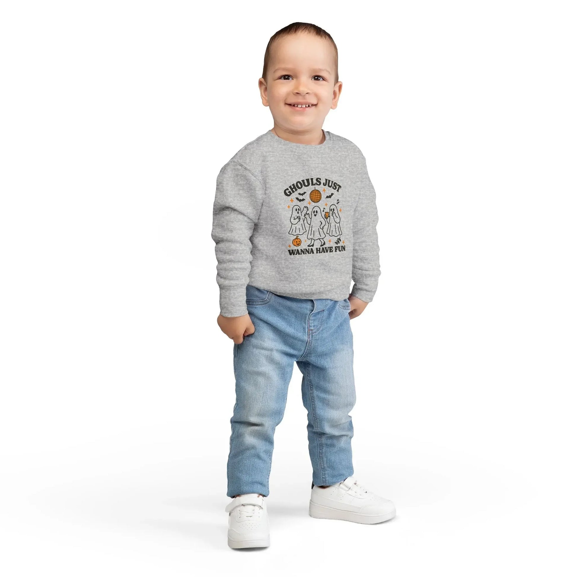 Toddler Ghostly Fun Sweatshirt - Cute Childrens Halloween Apparel - FloofChonk