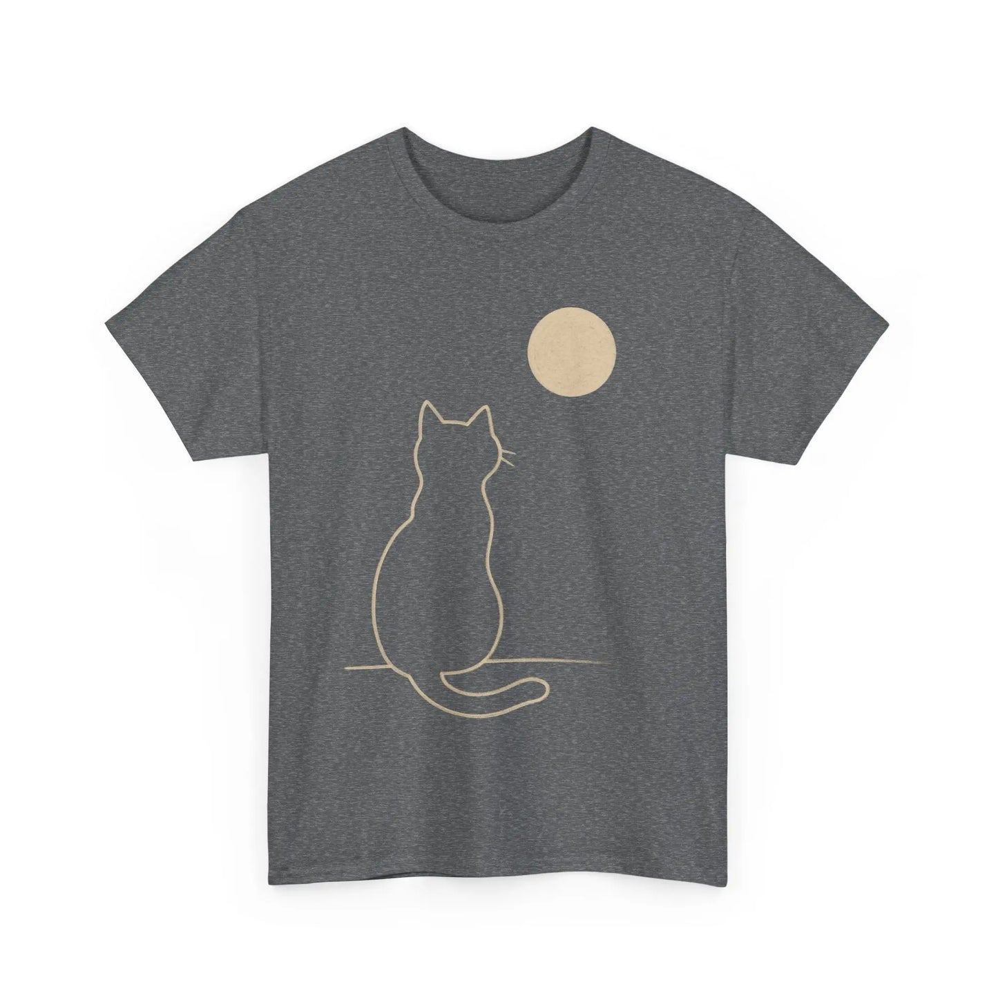 Cat Moon T-Shirt, Cute Animal Lover Gift, Unisex Graphic Tee, Casual Wear, Pet Owners Shirt, Cozy Night Outfits Printify