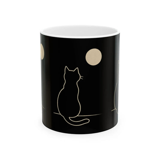 Cat Silhouette Mug, Cozy Cat Lover Gift - FloofChonk