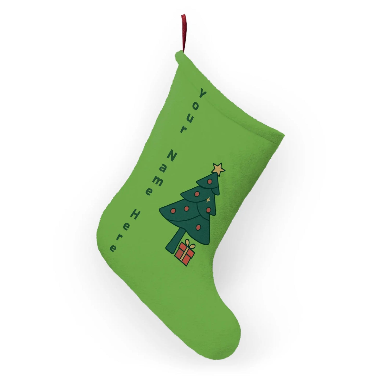 Copy of Personalized Christmas Stocking with Cute Tree Design — Custom Name Holiday Stocking Printify