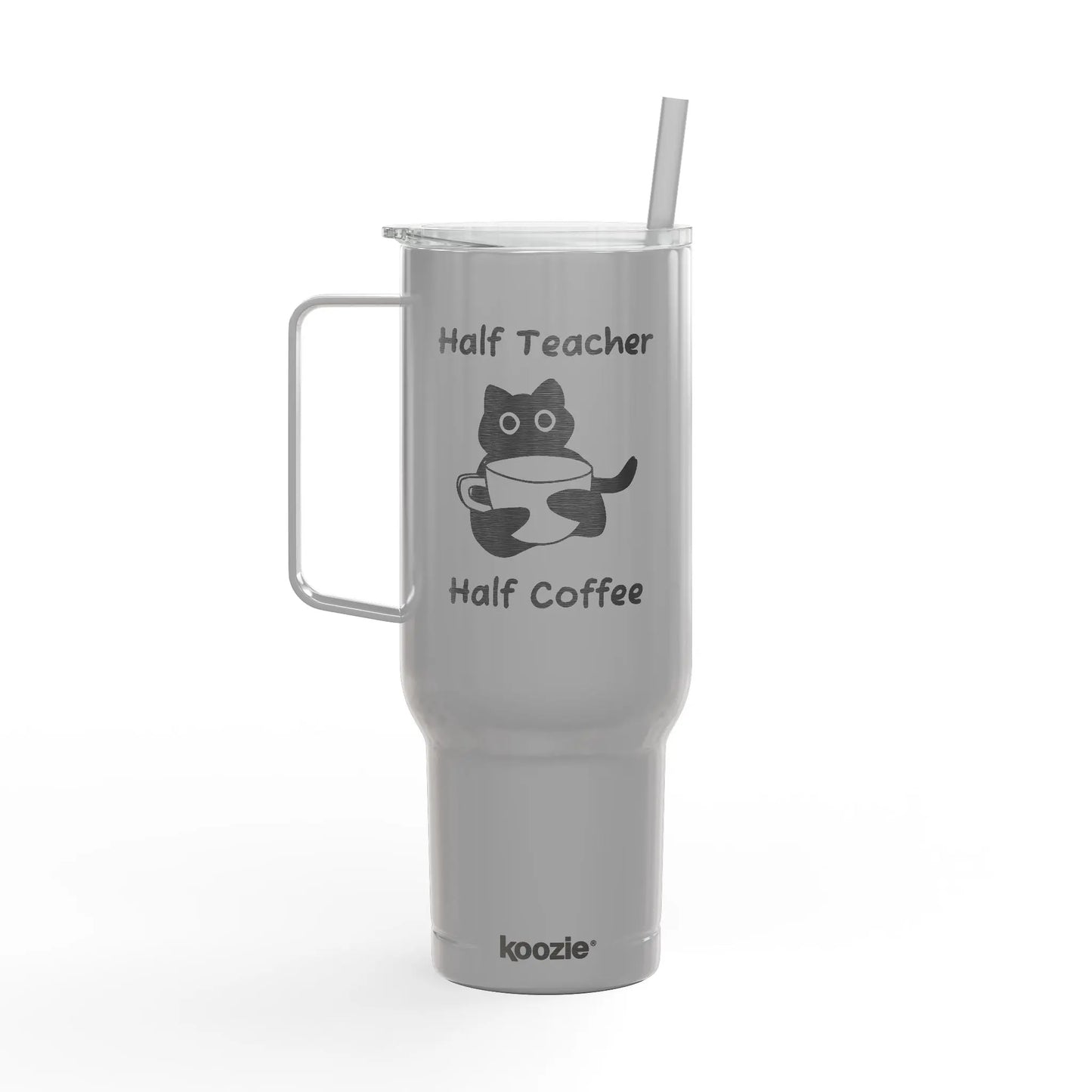 "Half Teacher Half Coffee" Insulated Tumbler Printify