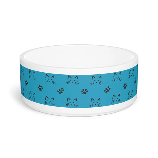 Pet Bowl - Cute Cat Paw Print Personalized Dog Dish for Pet Lovers Printify