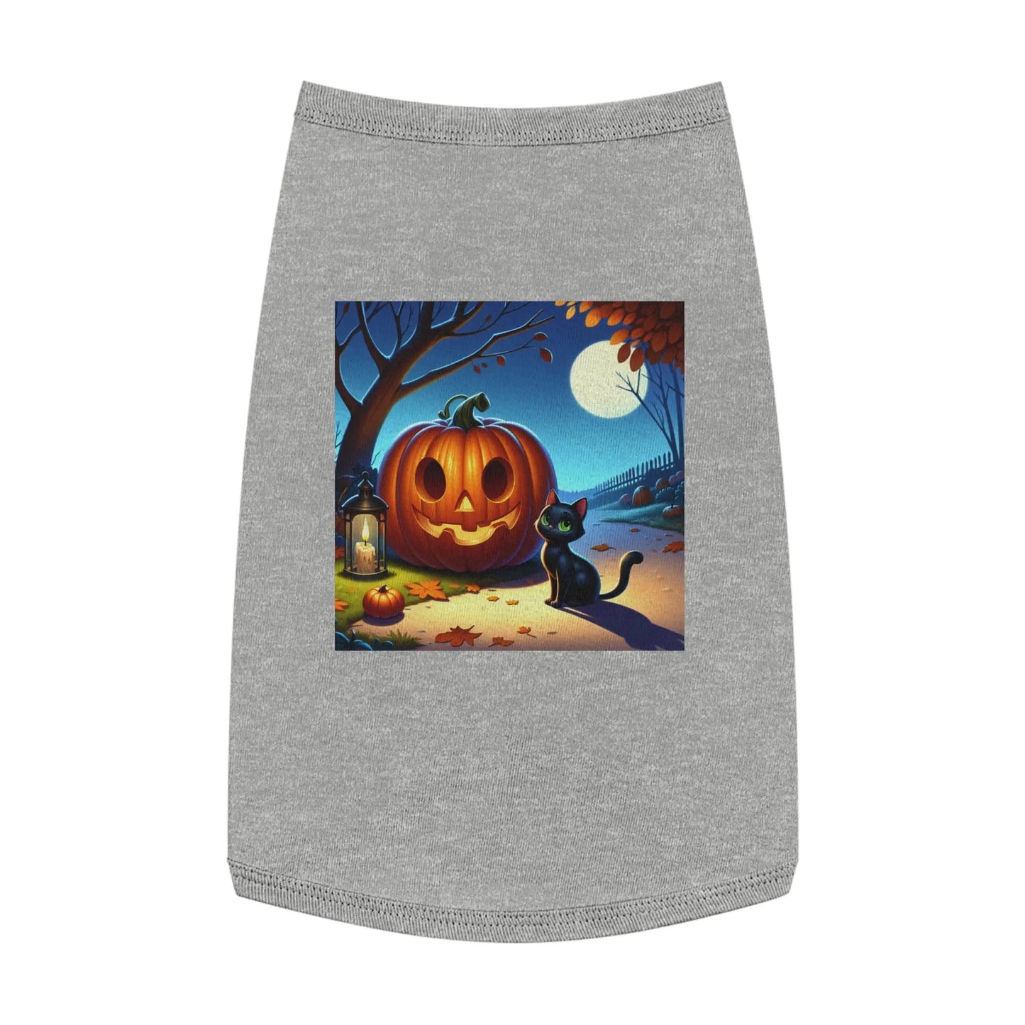 Halloween Cat & Pumpkin Pet Tank Top, Cute Pet Costume, Fall Pet Apparel, Dog Pumpkin Shirt, Cat Halloween Outfit Printify