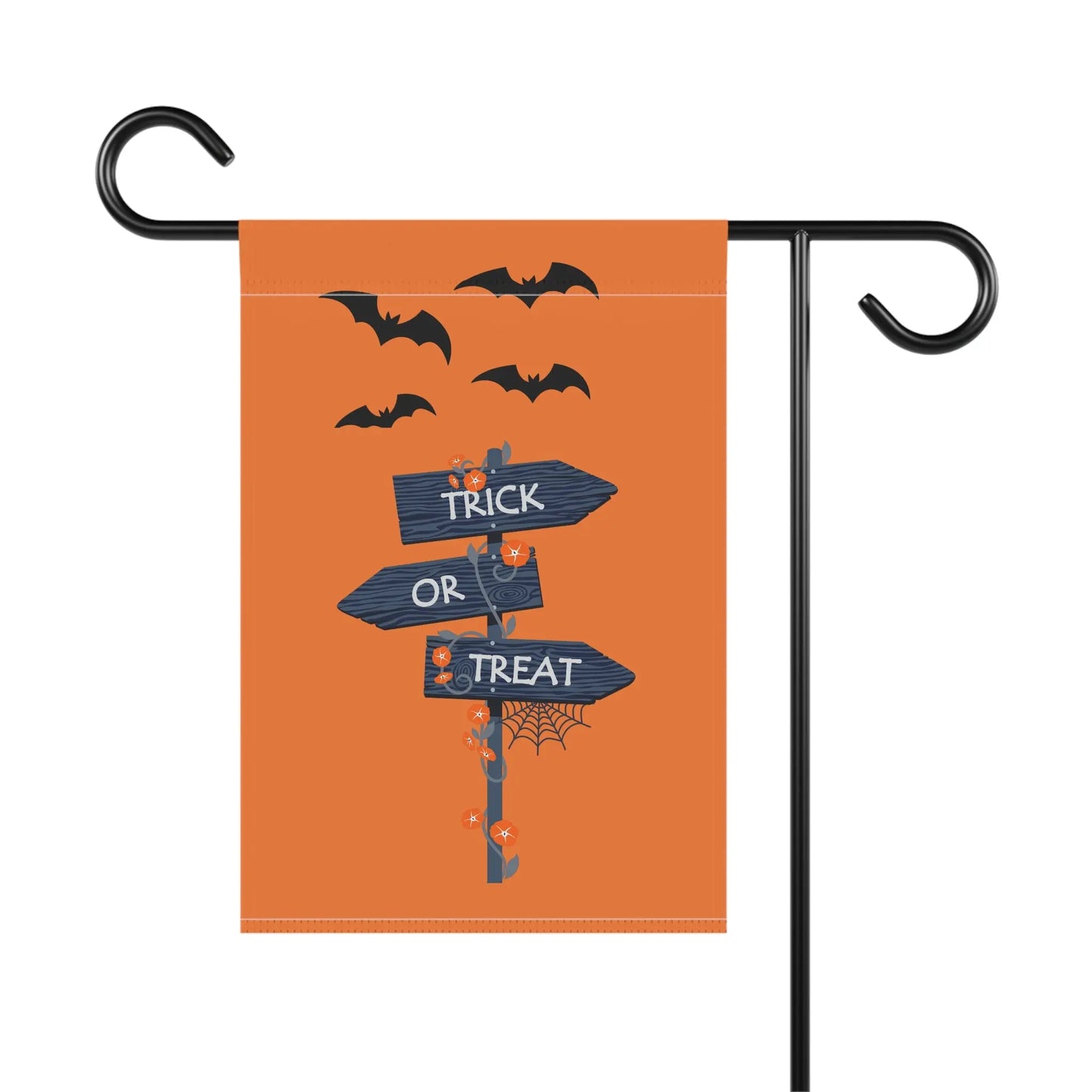 Halloween Garden Banner, Trick or Treat Flag, Seasonal Yard Decor, Fall Home Decoration, Spooky Outdoor Sign Printify