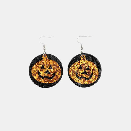 PU Leather Pumpkin Earrings - FloofChonk
