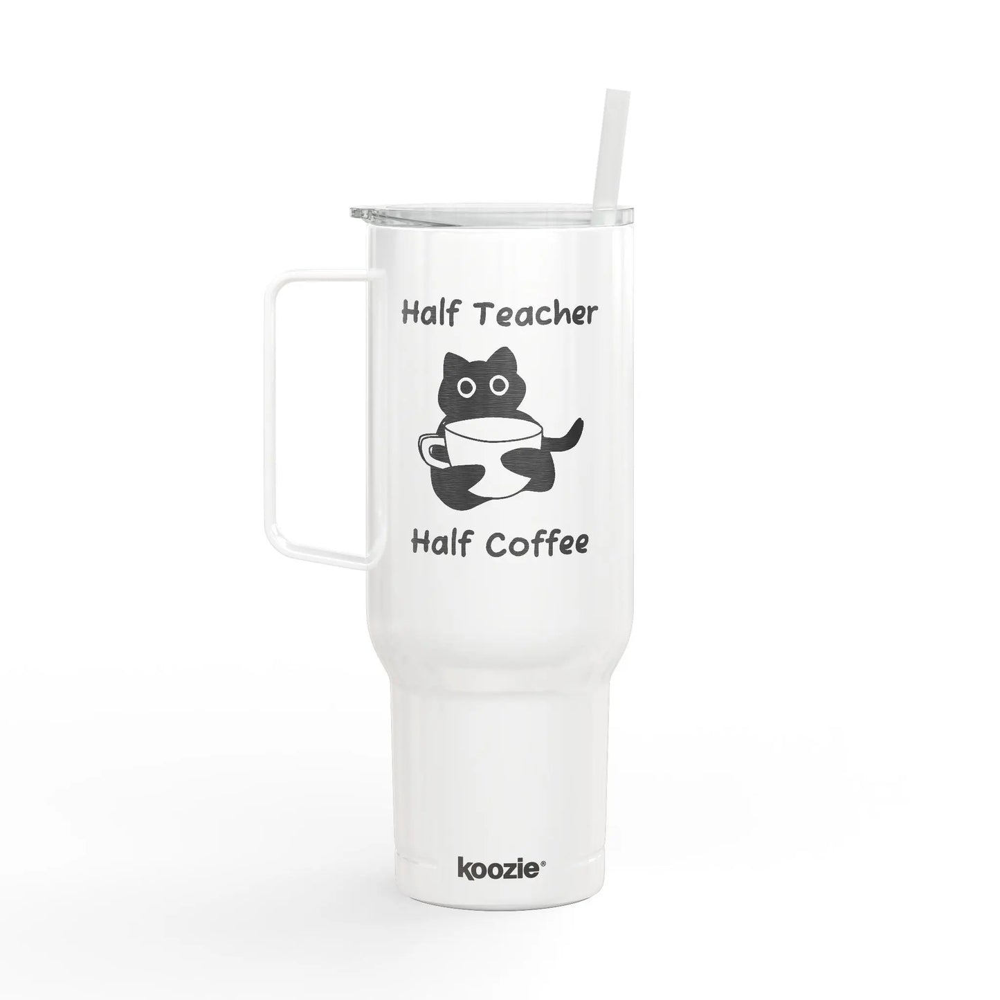 "Half Teacher Half Coffee" Insulated Tumbler Printify