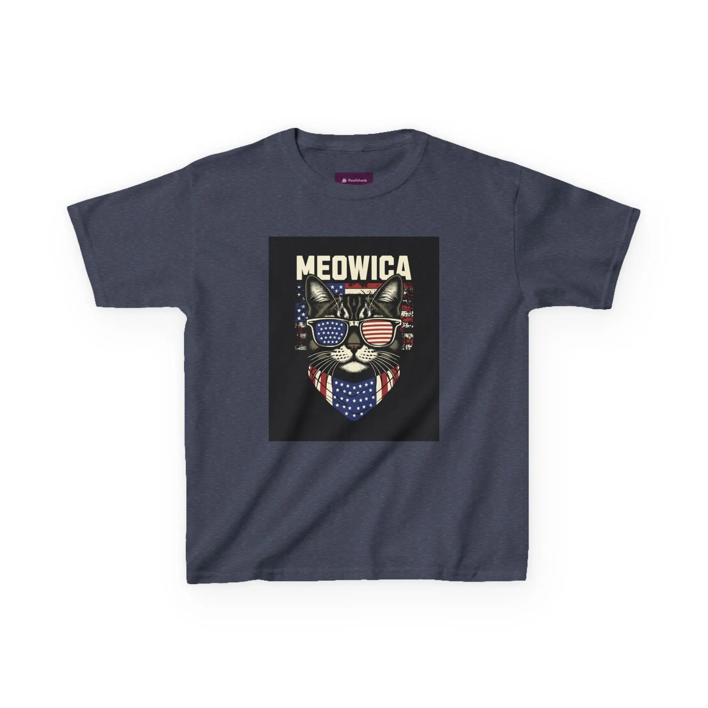 Kids Tee Patriotic Cat Fun T-Shirt for Kids 4th of July Gift Summer Style Shirt Printify