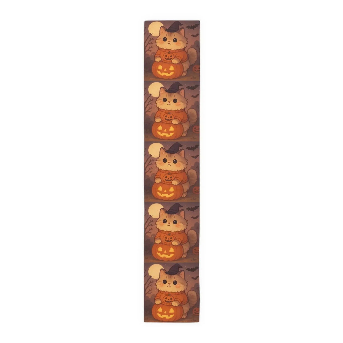 Cotton Halloween Cat Table Runner - FloofChonk