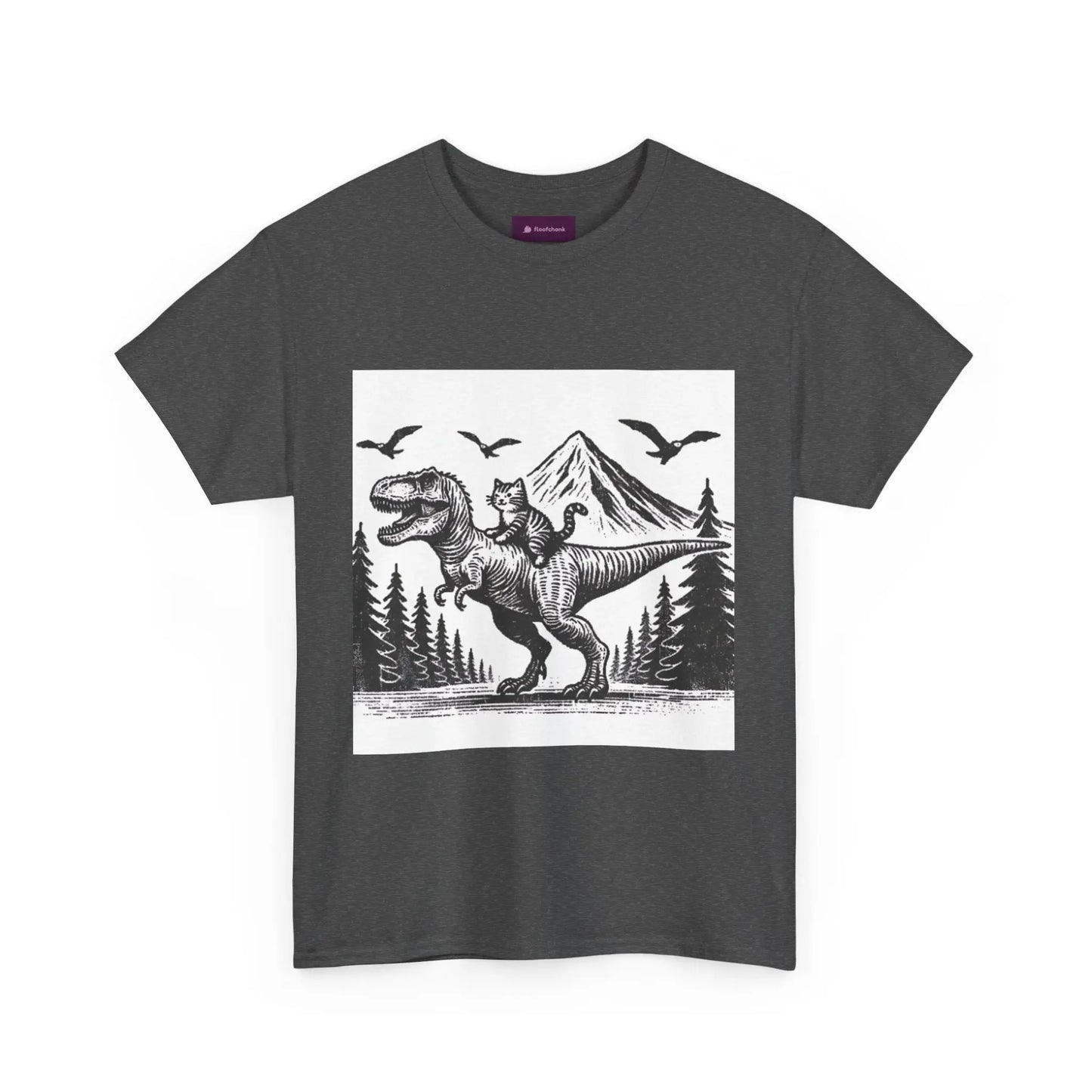 Dinosaur Cat Tee Printify