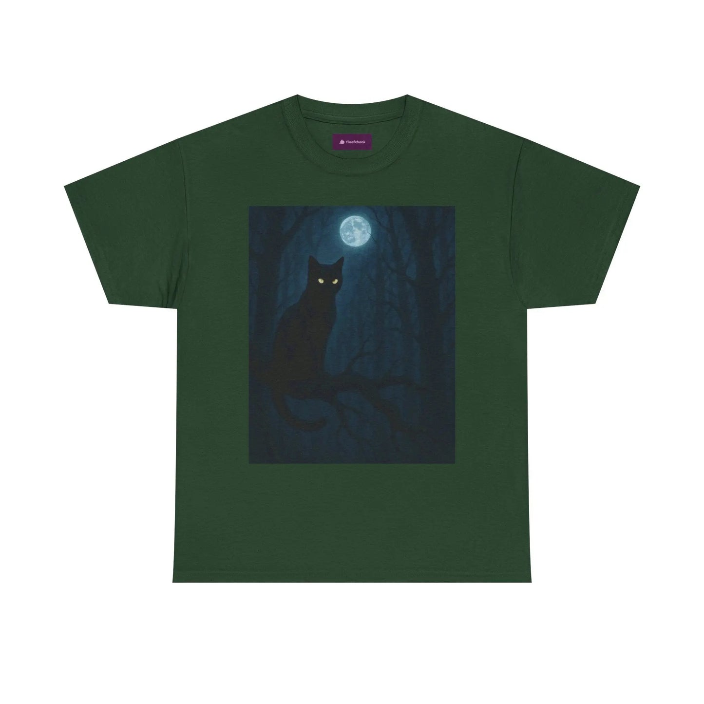 Mystical Cat Tee - Unique Gift for Halloween, Unisex Heavy Cotton Shirt, Cat Lovers, Spooky Style, Night Out, Halloween Shirt