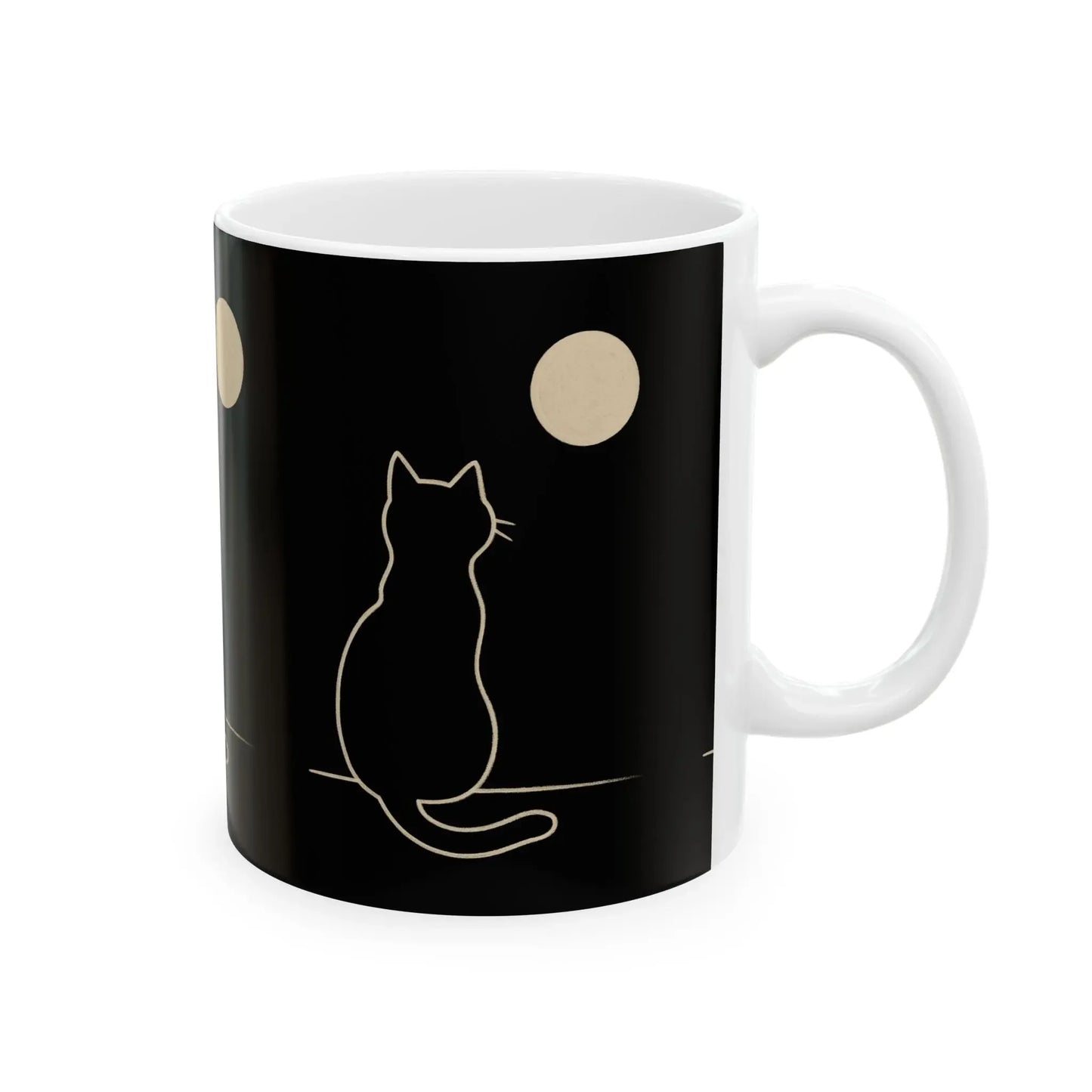 Cat Silhouette Mug, Cozy Cat Lover Gift - FloofChonk