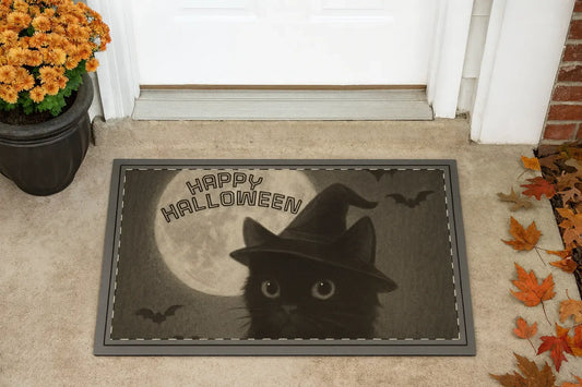 Halloween Cat Doormat – Spooky Home Decor for Fall - FloofChonk