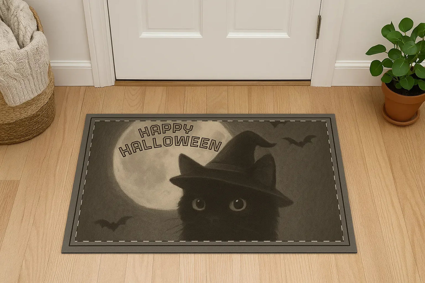 Halloween Cat Doormat – Spooky Home Decor for Fall - FloofChonk