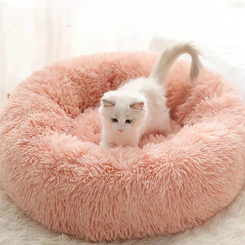 Plush Pet Nest - Warm Detachable and Washable Round Cat Bed - FloofChonk