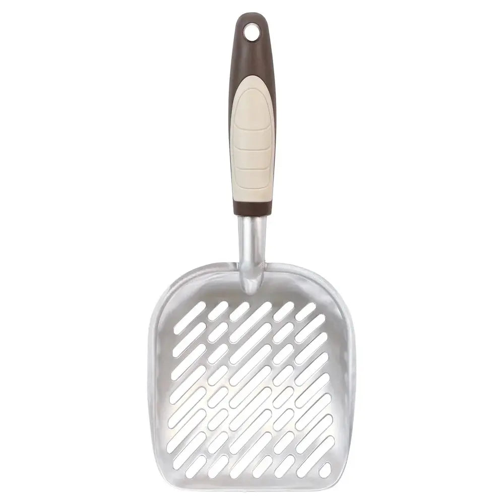 Durable Aluminum Cat Litter Scoop with Ergonomic TPR Handle Slotted Design Efficient Waste Removal and Easy Cleaning Dropshipman