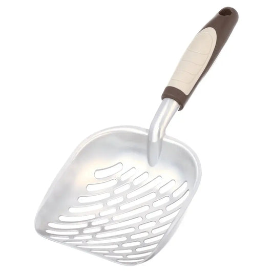 Durable Aluminum Cat Litter Scoop with Ergonomic TPR Handle Slotted Design Efficient Waste Removal and Easy Cleaning Dropshipman