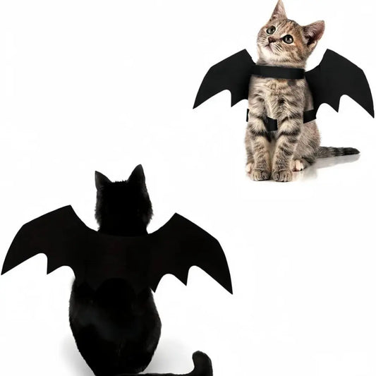 Pet Bat Wings Felt Straps Magic Tape Self-adhesive Clothing for Small Cat Dogs Transformation Parties Halloween Funny Costumes Dropshipman
