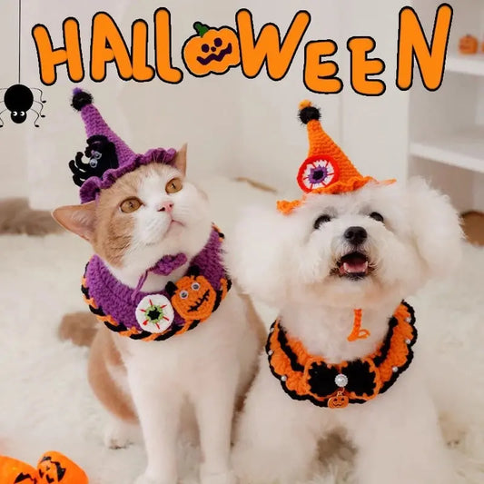 Halloween Cat Costume Collar Dog Clothing Pet Scarf Collar Cat Halloween Party Costume Cute Cat Scarf Halloween Decoration Dropshipman