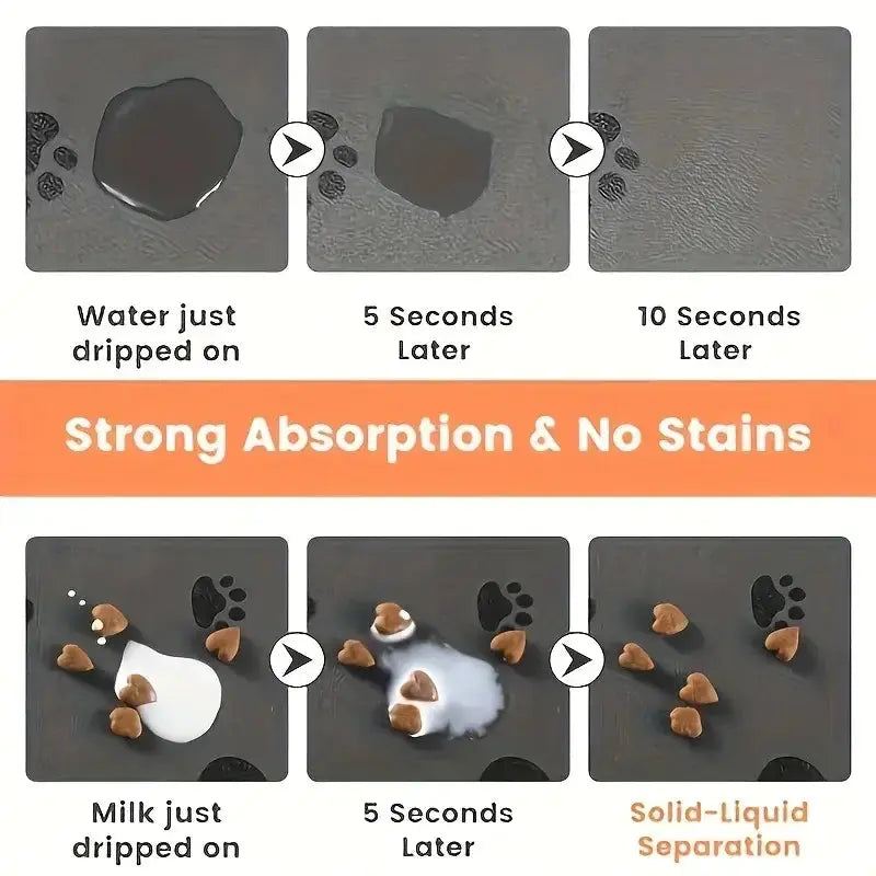 Absorbent Pet Placemat For Food And Water Bowls