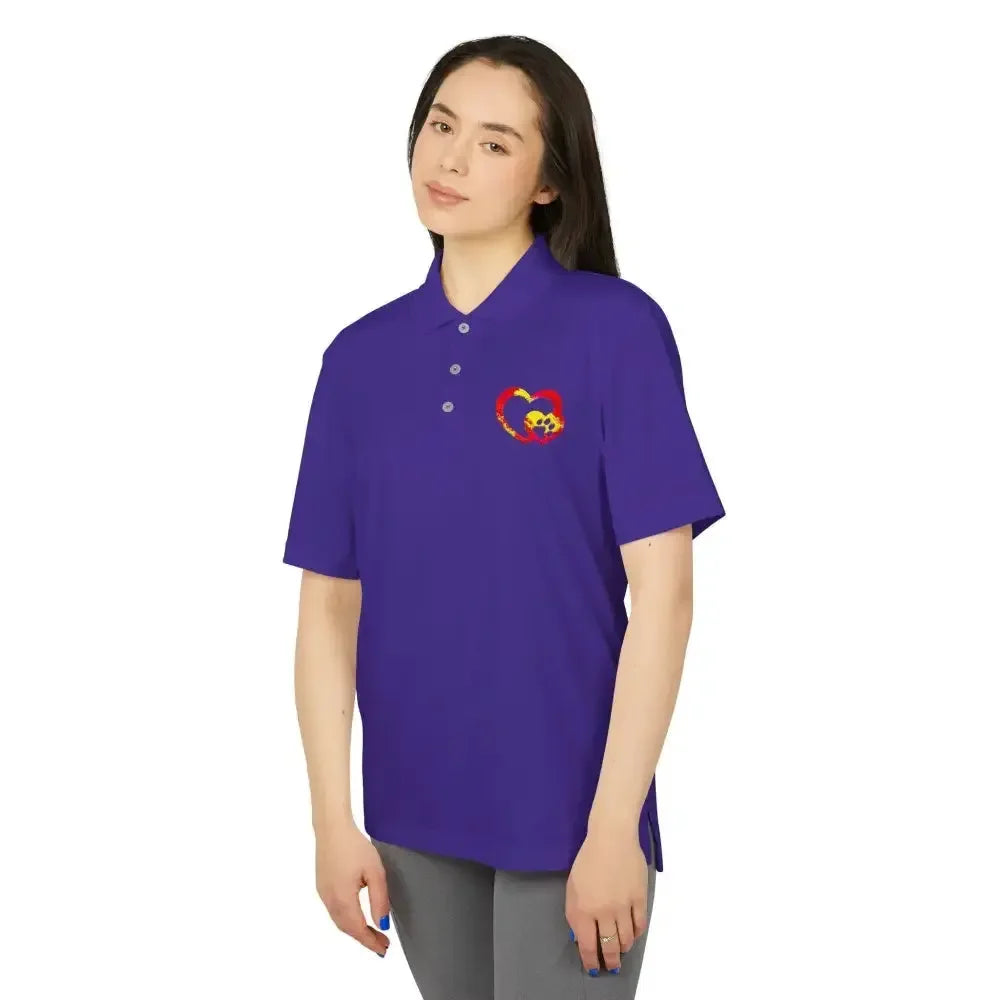 Adidas Unisex Performance Polo with Custom Rainbow Embroidered Graphic by FloofChonk - FloofChonk