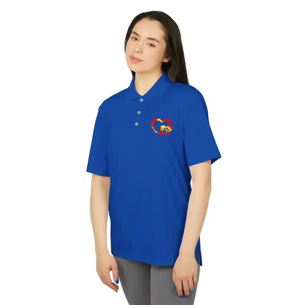 Adidas Unisex Performance Polo with Custom Rainbow Embroidered Graphic by FloofChonk - FloofChonk