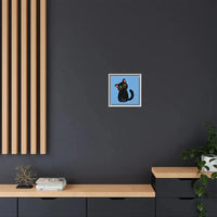 Adorable Black Cat Framed Canvas Art – Perfect for Cat Lovers - FloofChonk