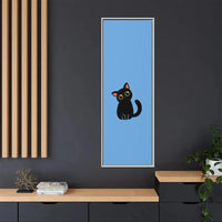 Adorable Black Cat Framed Canvas Art – Perfect for Cat Lovers - FloofChonk