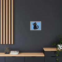 Adorable Black Cat Framed Canvas Art – Perfect for Cat Lovers - FloofChonk